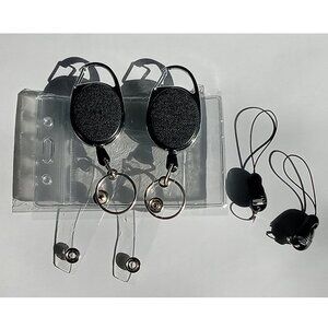 2 Black Badge Reels, Retractable Work Badge Holders